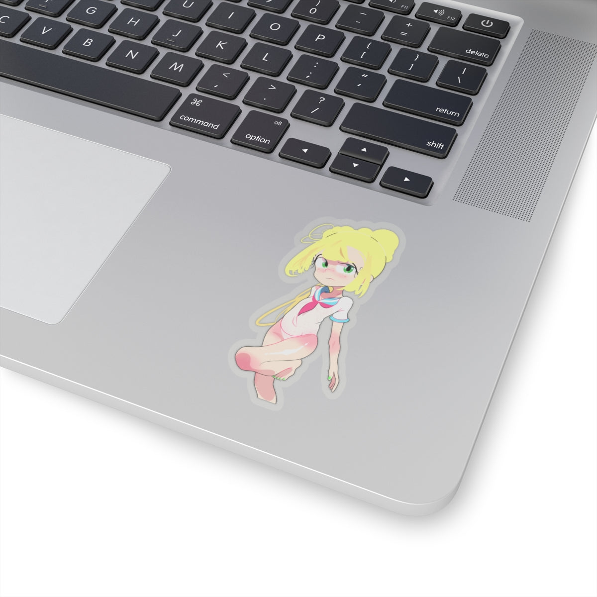Kawaii Sailor Girl Kiss-Cut Sticker — Pastel Anime Laptop Decal