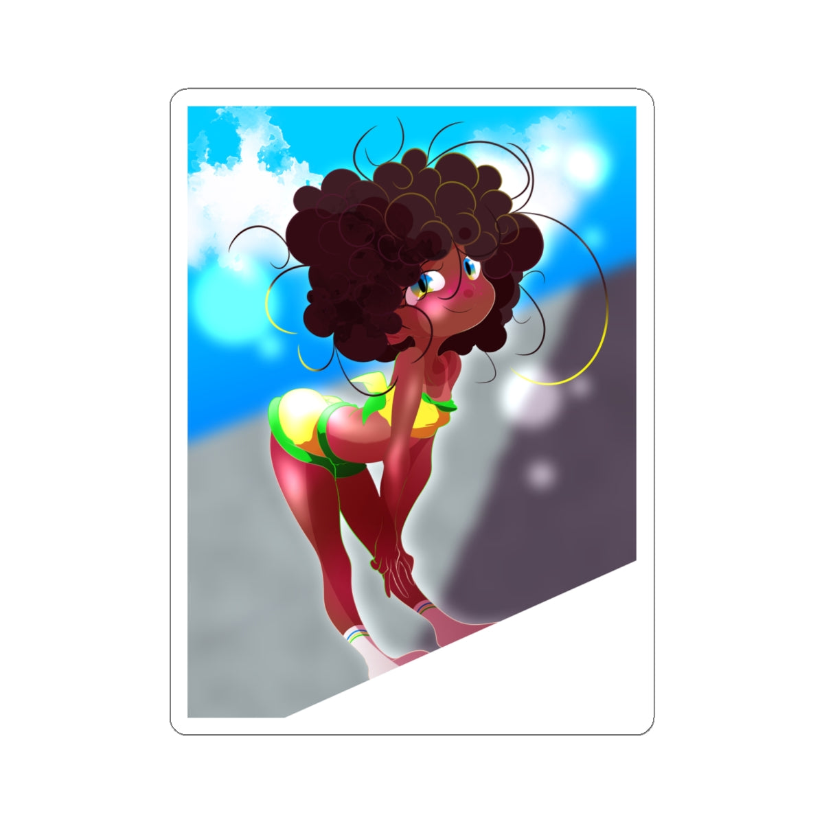 Thicc Afro-Brazilian Bubble Butt Twerk - Ebony Bikini Ass Shake Tease NSFW - NSFW Adult Anime Sticker