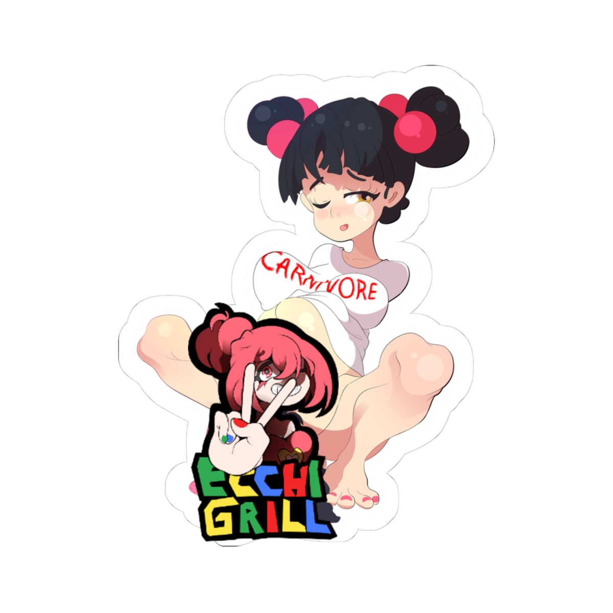 Shy Carnivore Hentai Waifu Anal Vore Squat Nude Tease W- NSFW Adult Anime Sticker
