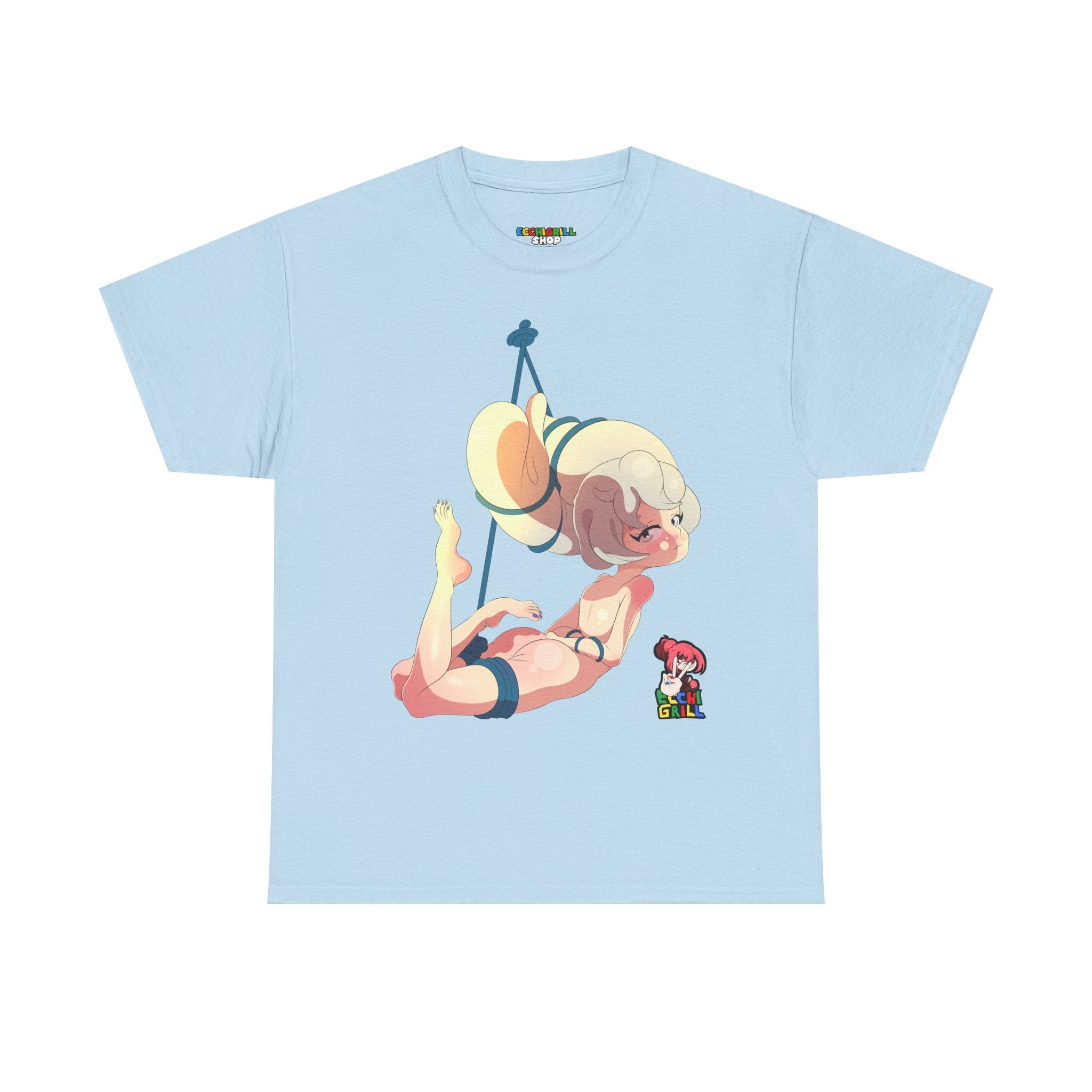 Busty Hentai Girl Bondage Hanging Upside Down  - NSFW Adult Anime T-Shirt