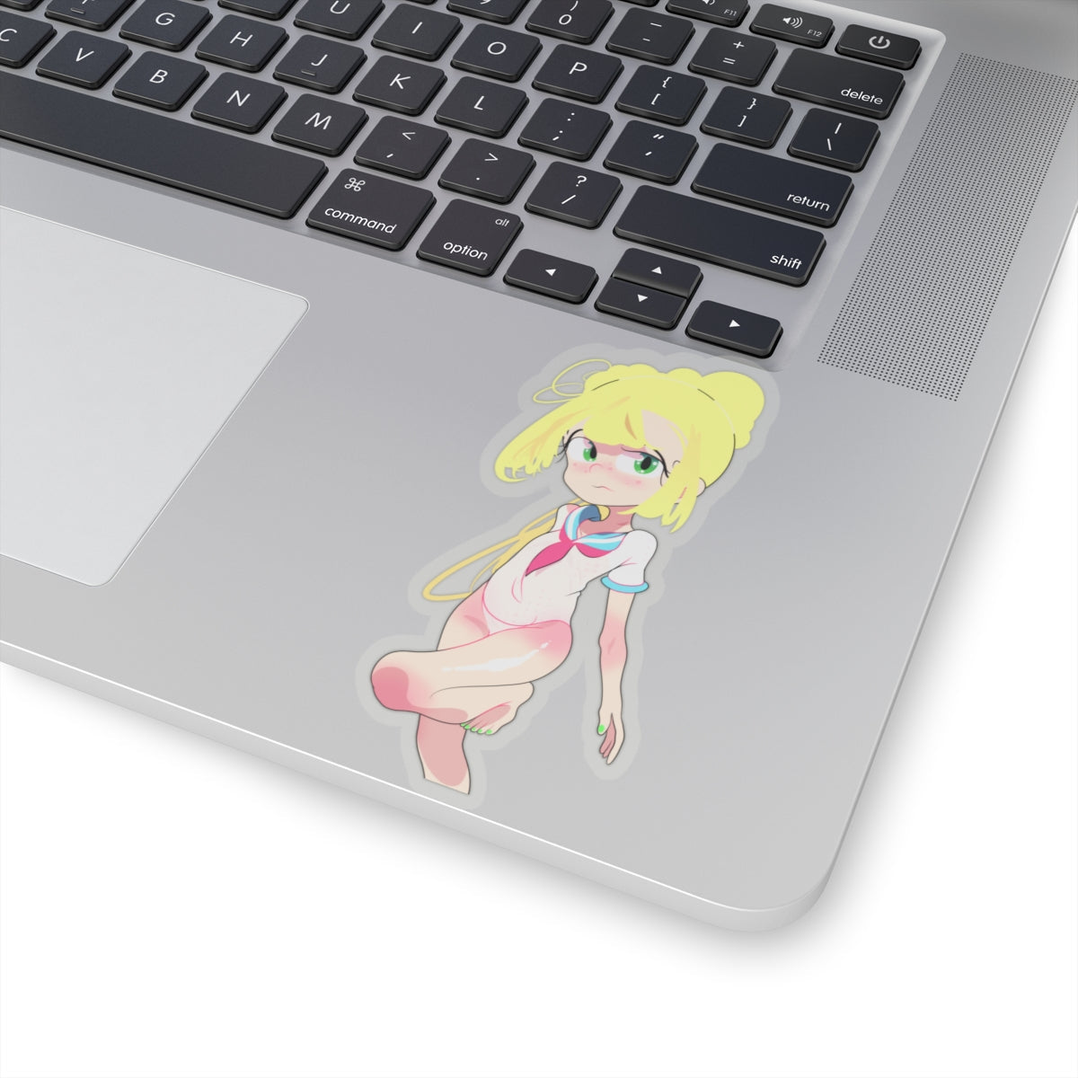 Kawaii Sailor Girl Kiss-Cut Sticker — Pastel Anime Laptop Decal
