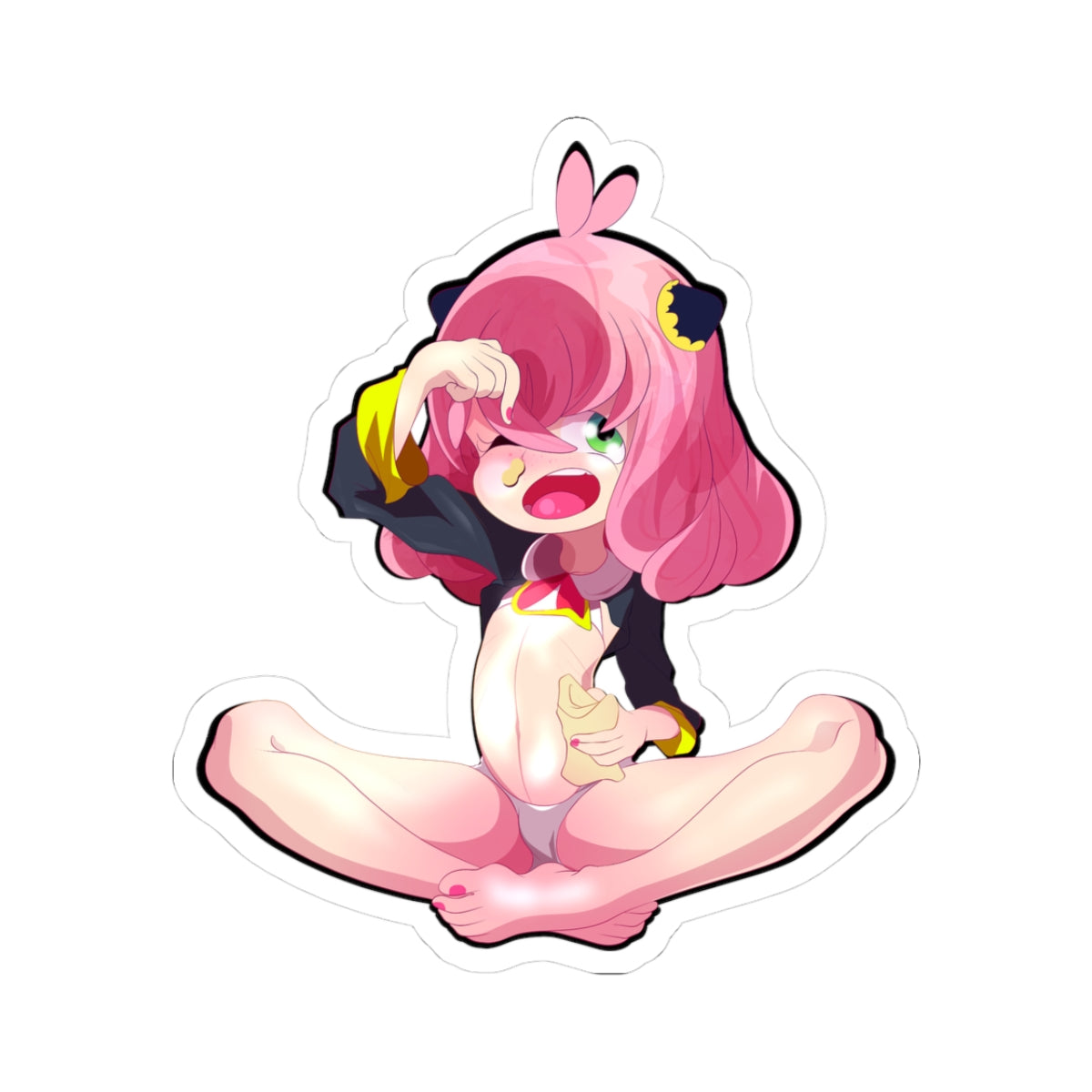Panties Peanut Snack - Pink Hair Underwear Munch Hentai Tease - NSFW Adult Anime Sticker