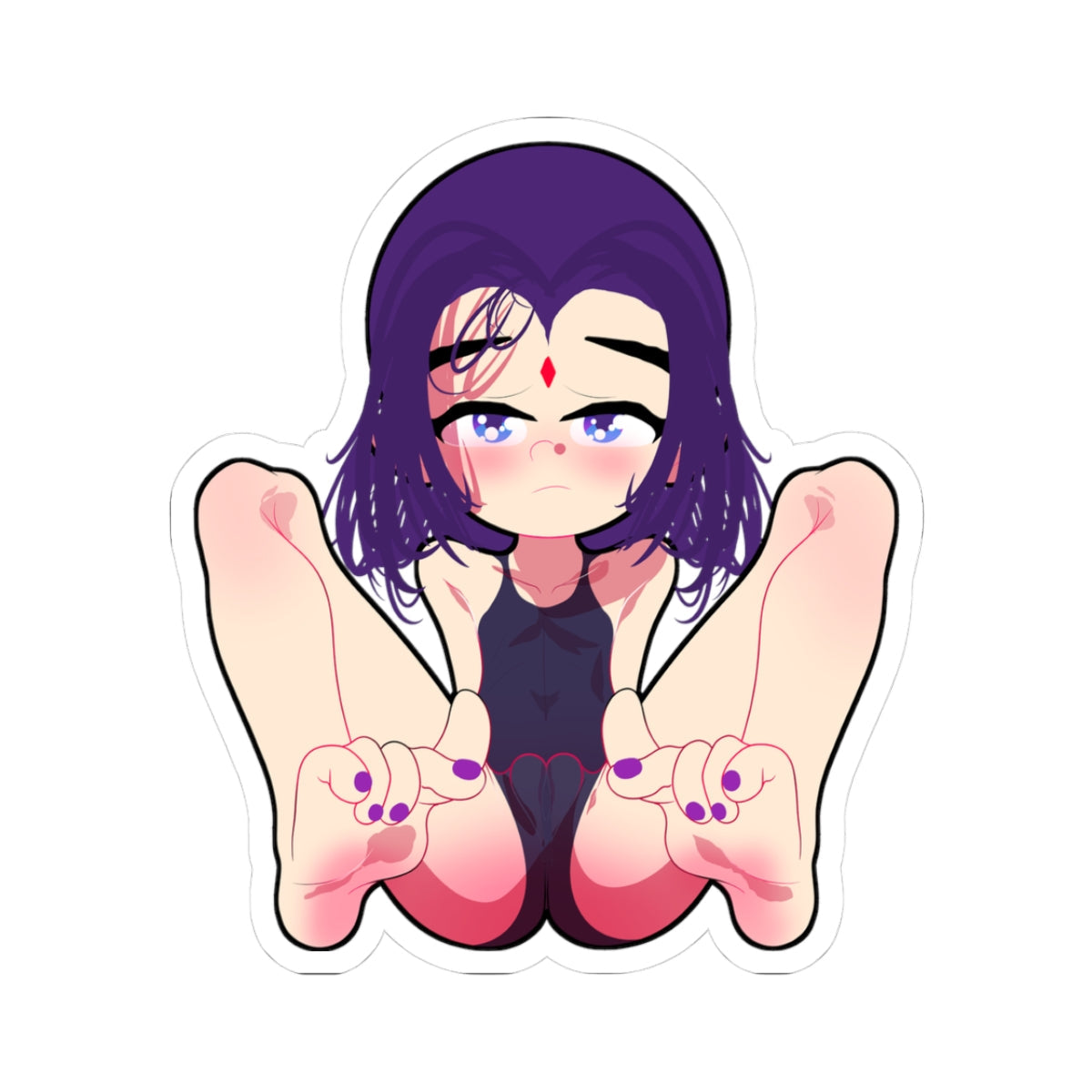 Cute Anime Girl Sticker — Chibi Girly Pose Kiss-Cut Vinyl Sticker