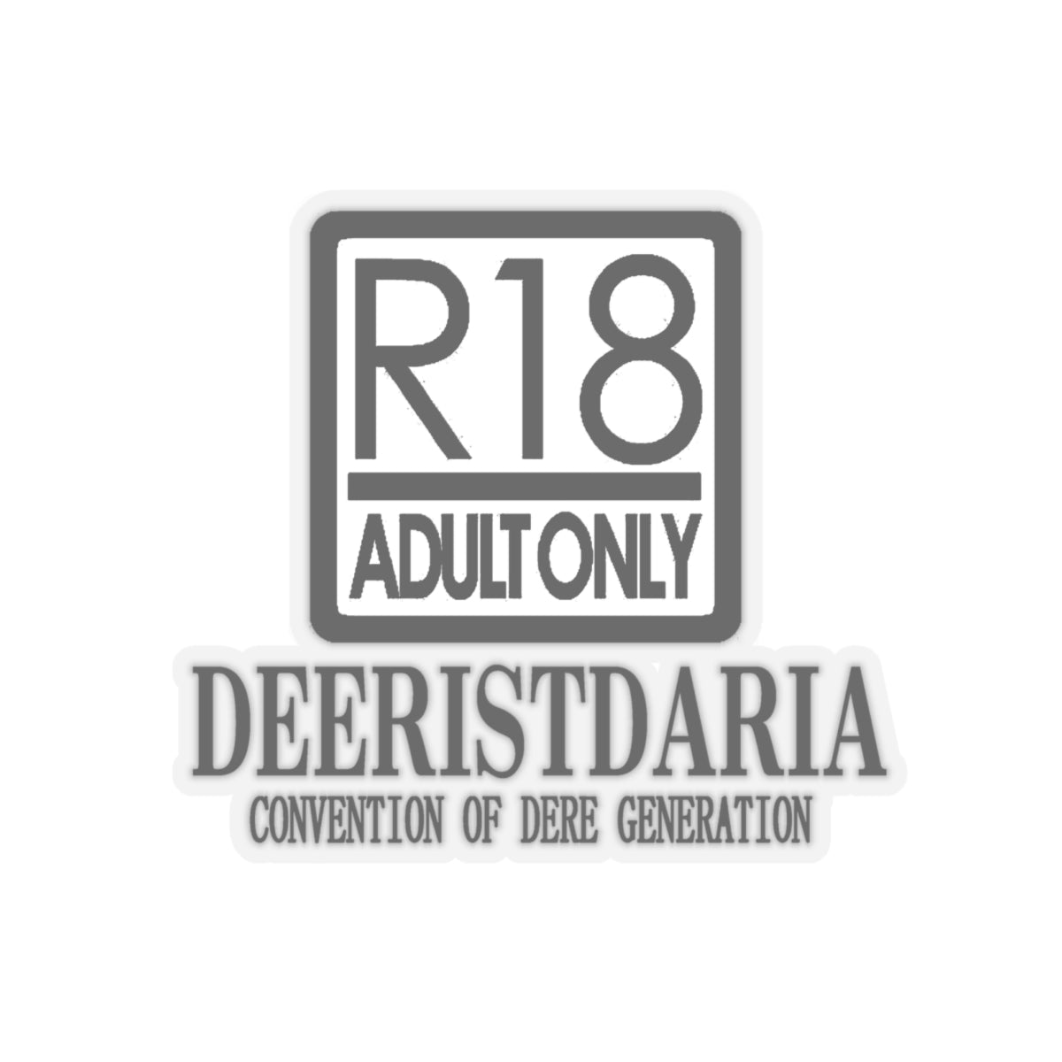 R18 Adult Only logo with 'DEERISTDARIA' text on a white background