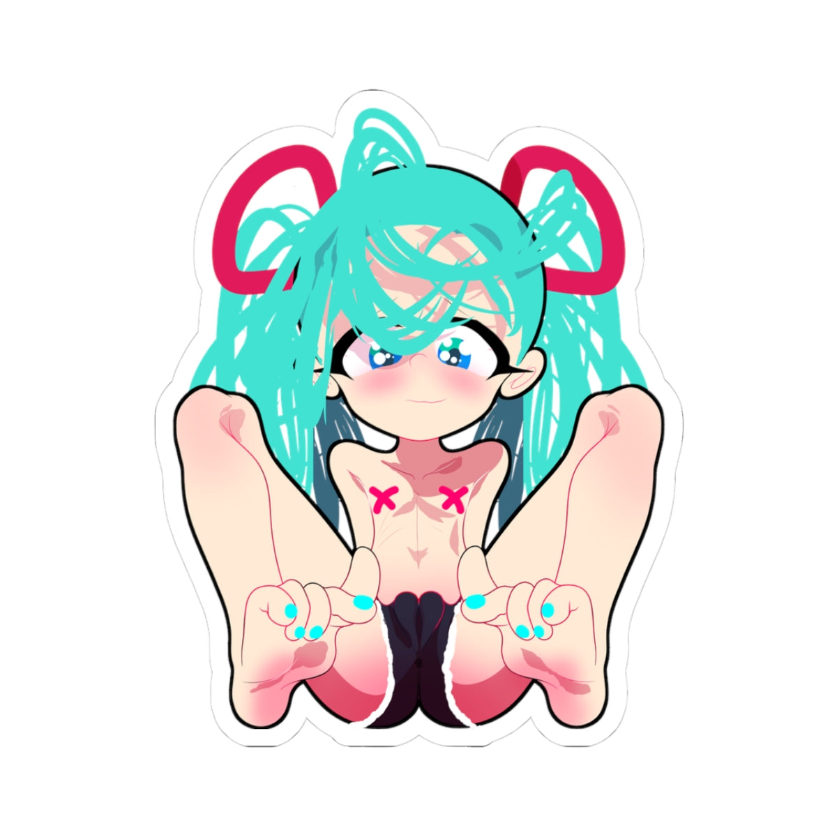 Anime Pinup Sticker — Cute Pastel Girl Kiss-Cut Vinyl