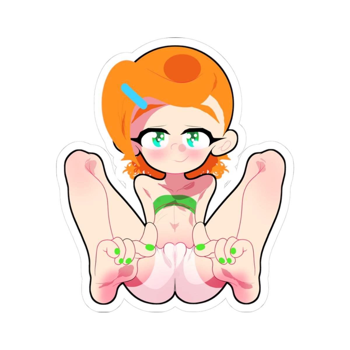 Cute Redhead Girl Feet Illustration Sticker — Kiss-Cut Sticker
