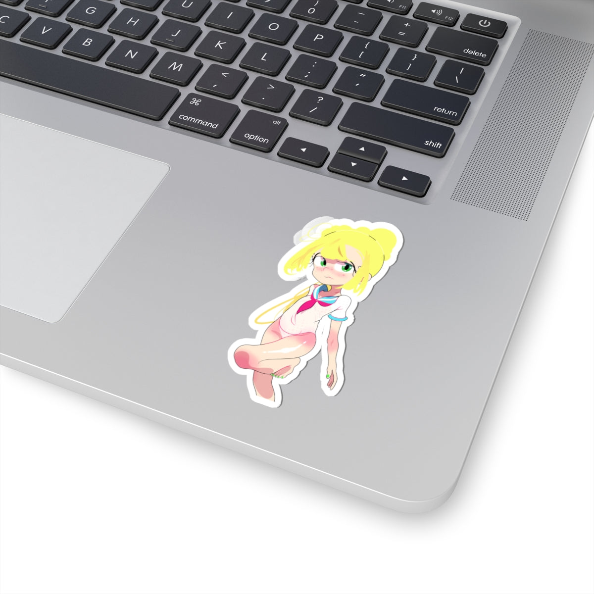 Kawaii Sailor Girl Kiss-Cut Sticker — Pastel Anime Laptop Decal
