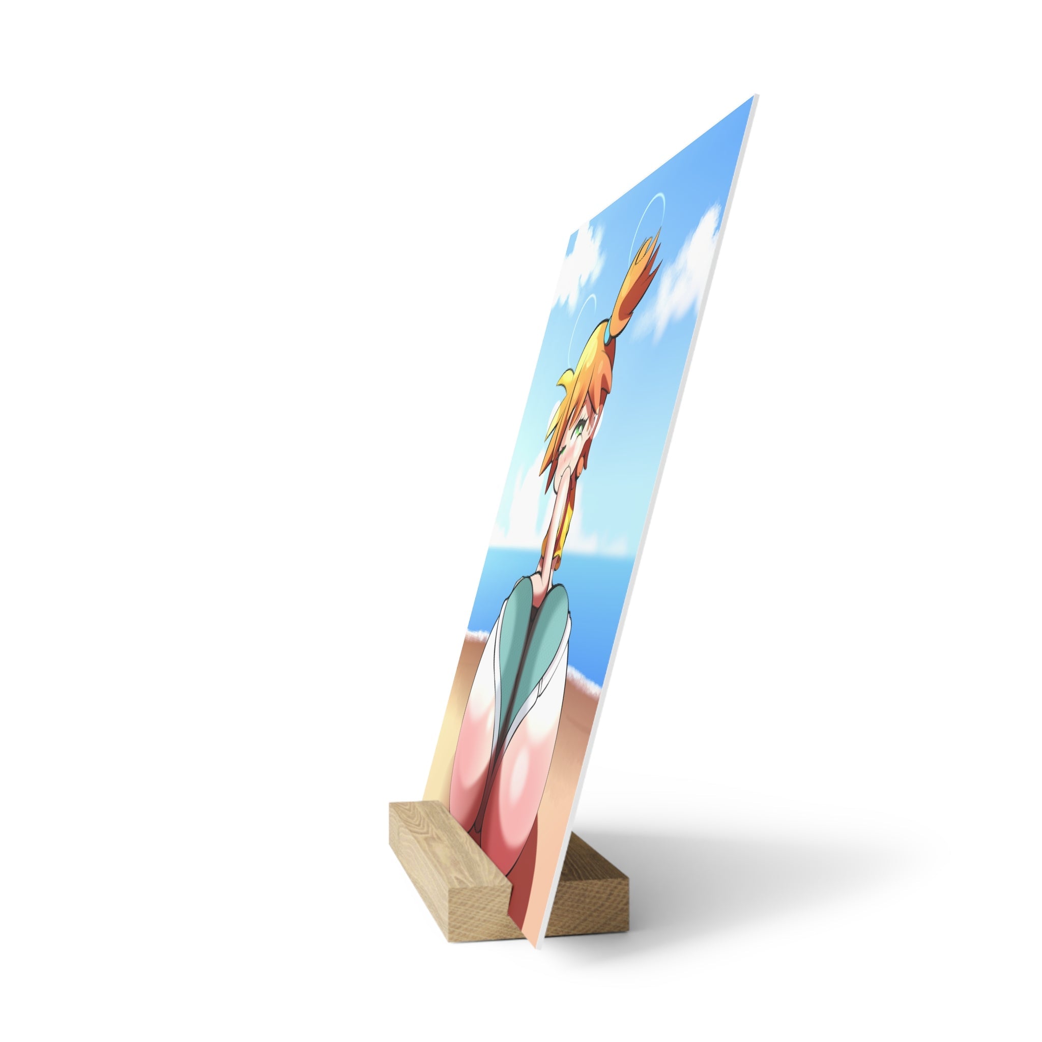Cute Anime Pinup Gallery Board with Wood Stand — Hentai Gym Leader Booty