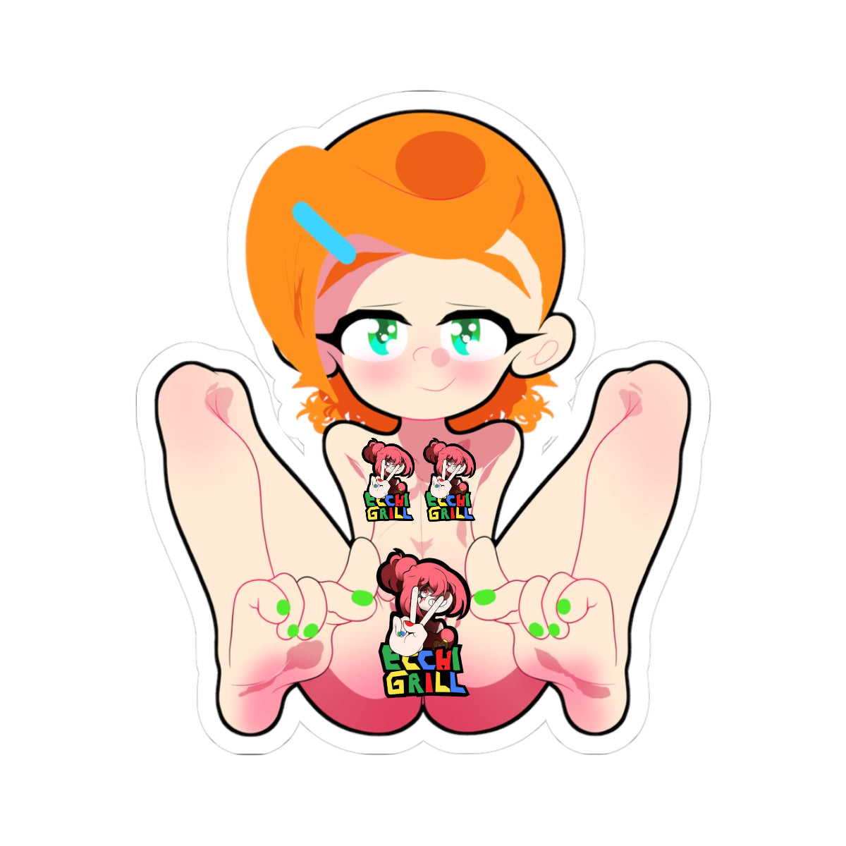 Sticker — Cute Anime Girl Pin-Up (Kiss-Cut)