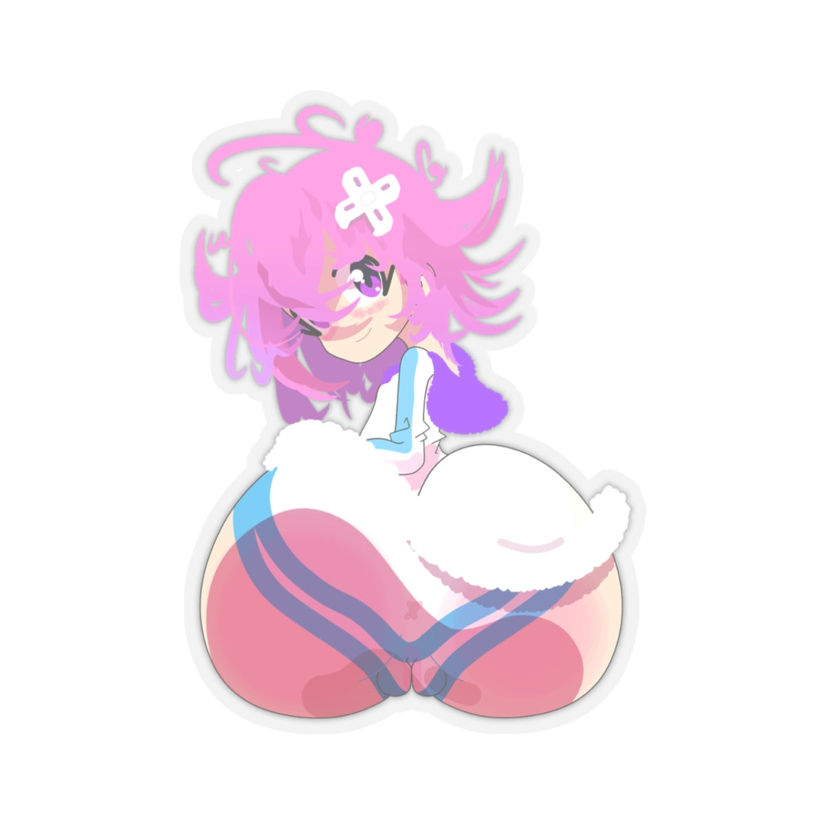 Cute Pink Anime Girl Butt Sticker Laptop Decal