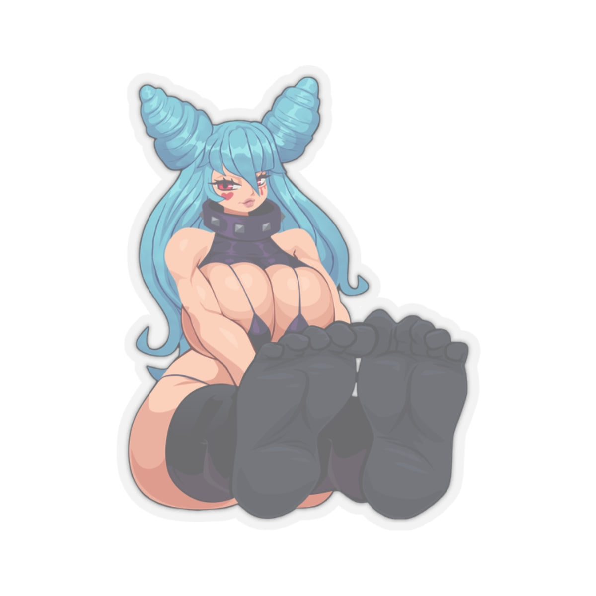 Oppai Anime Girl Feet and toes Sticker