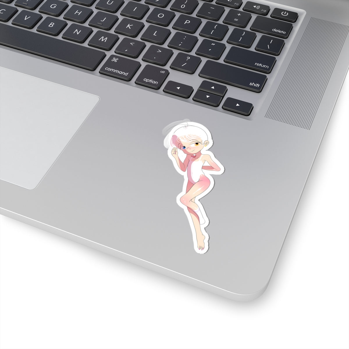 Cute Pink Alien Girl Sticker — Kiss-Cut Vinyl Decal for Laptops & Journals