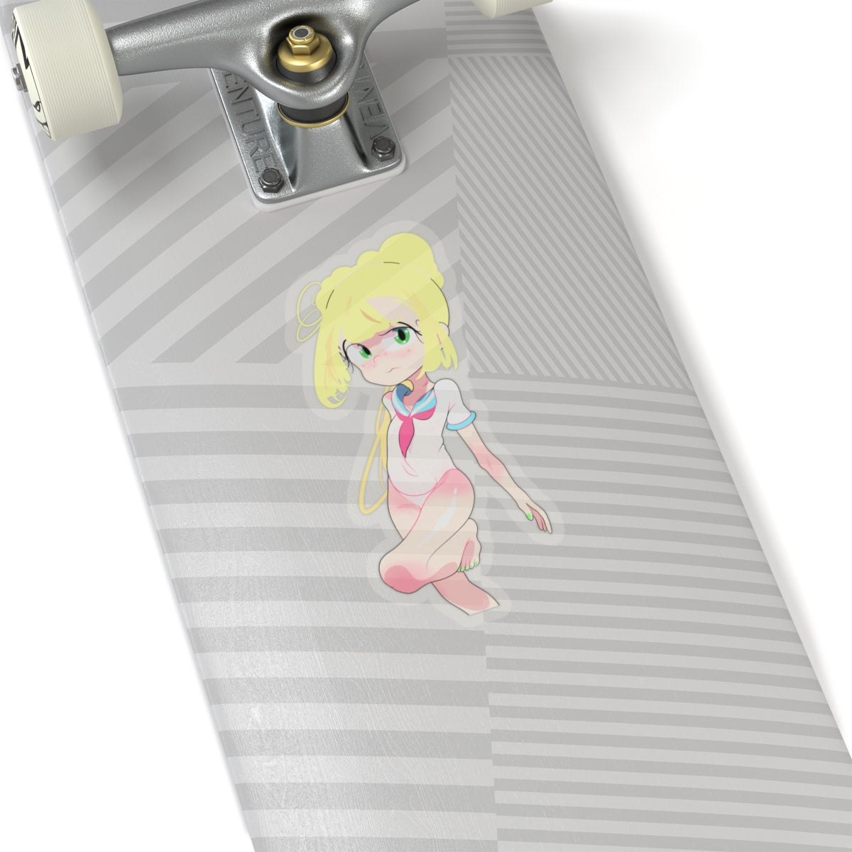 Kawaii Sailor Girl Kiss-Cut Sticker — Pastel Anime Laptop Decal