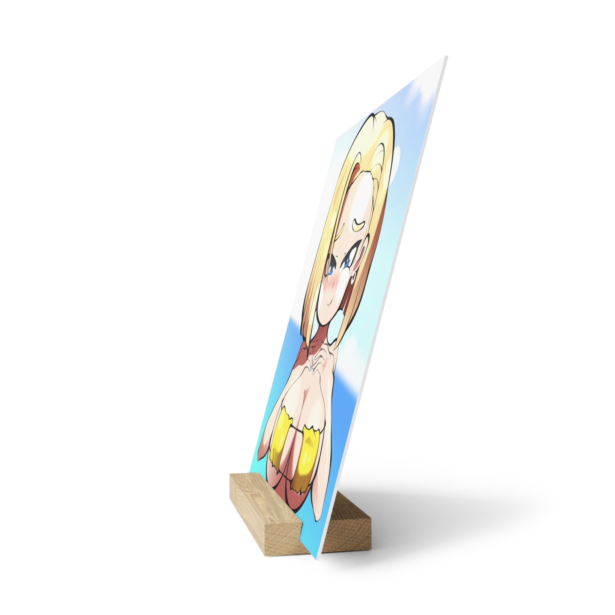 Anime Pinup Gallery Board with Wood Stand — Beach Tit Squeeze