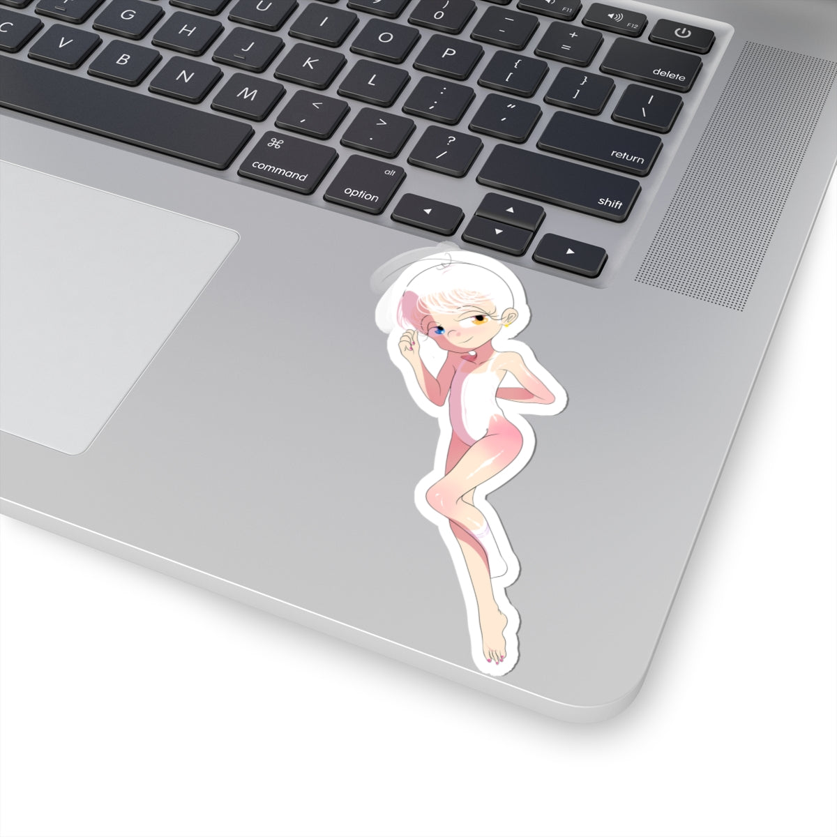 Cute Pink Alien Girl Sticker — Kiss-Cut Vinyl Decal for Laptops & Journals