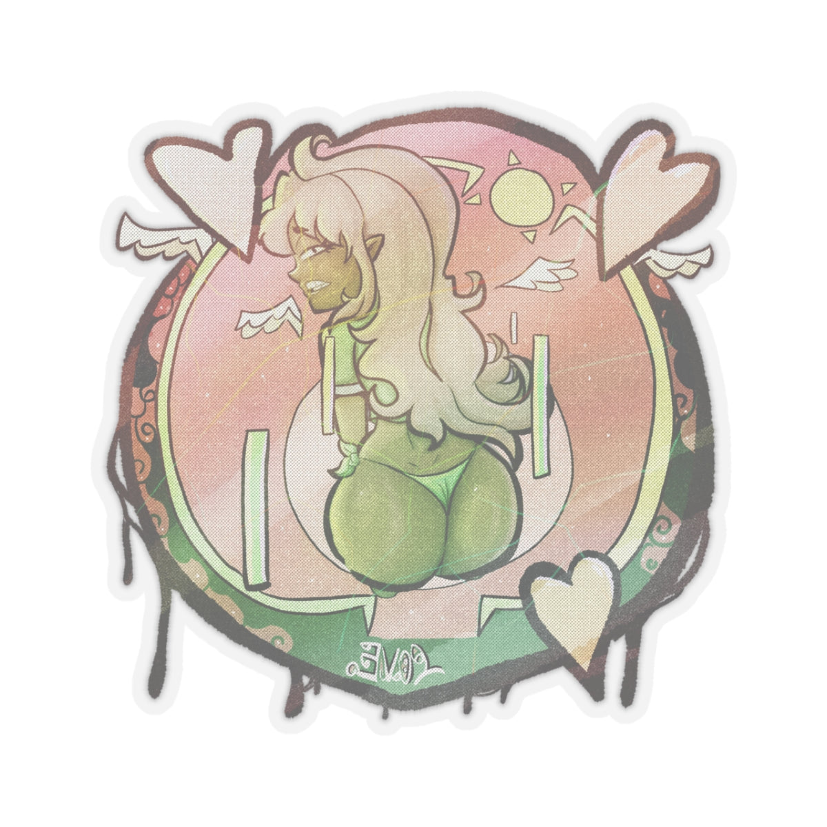 Ebony Babe Reverse Cowgirl Ass Grind - Thicc Cheeks - NSFW Adult Anime Sticker