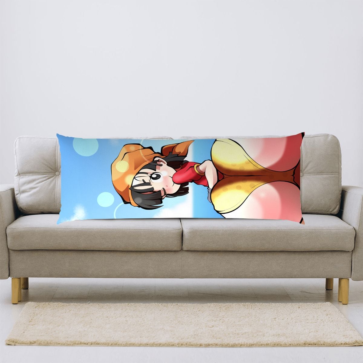 Body Pillow Cover 20"x54" Booty Beach Yellow Thong