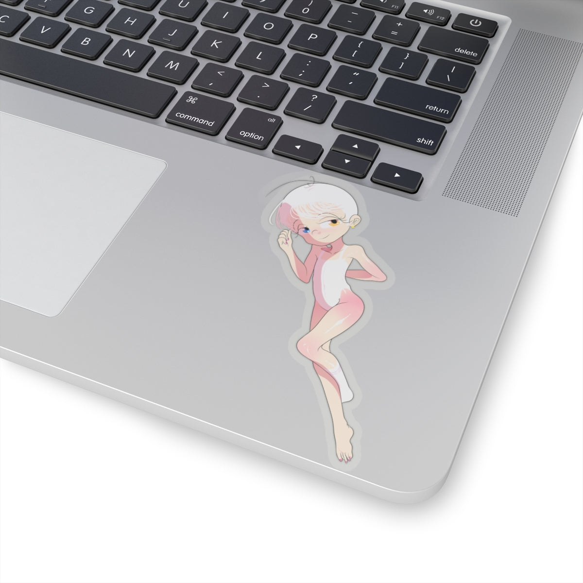 Cute Pink Alien Girl Sticker — Kiss-Cut Vinyl Decal for Laptops & Journals