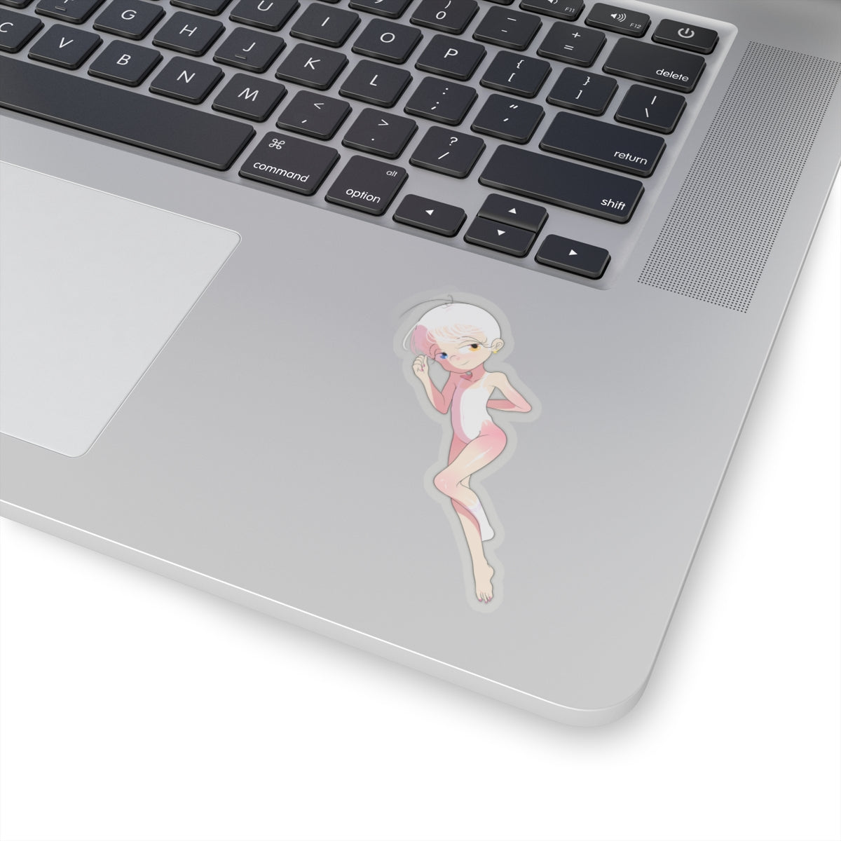 Cute Pink Alien Girl Sticker — Kiss-Cut Vinyl Decal for Laptops & Journals