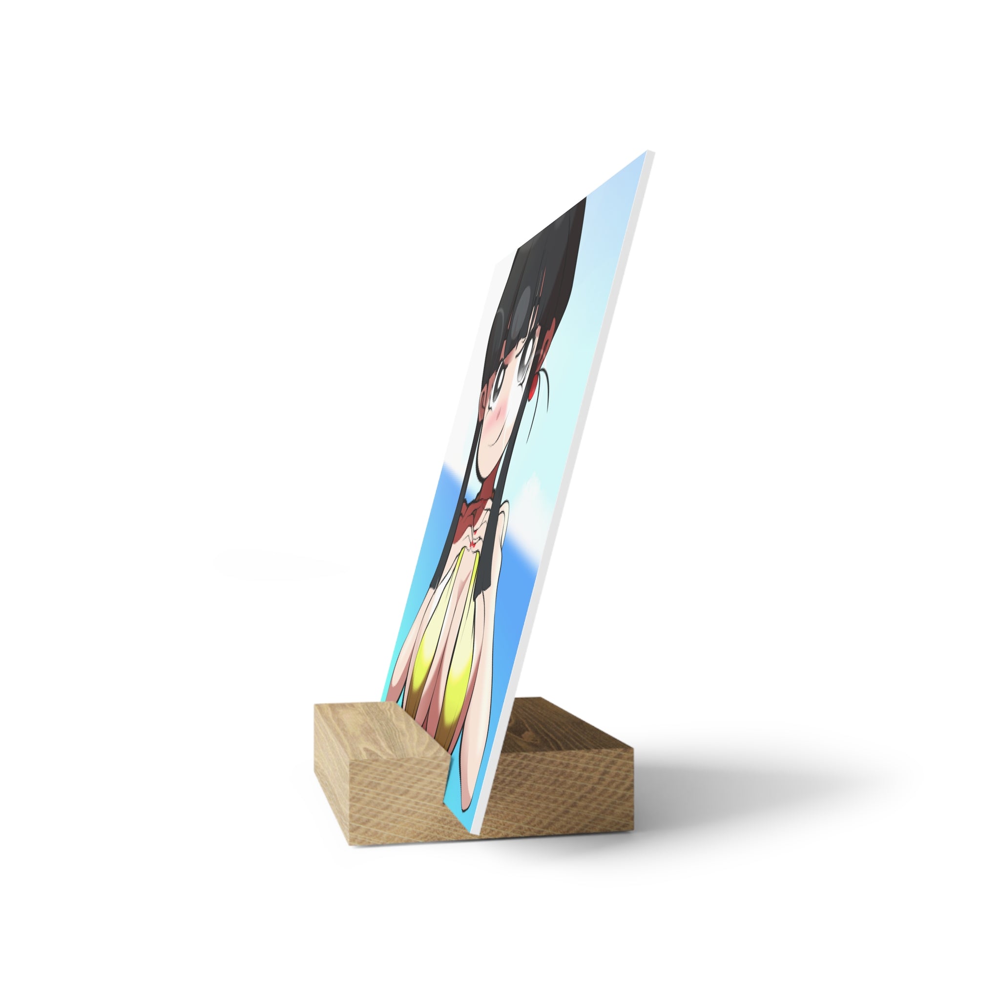Anime Pinup Gallery Board with Wood Stand — Beach Tit Squeeze