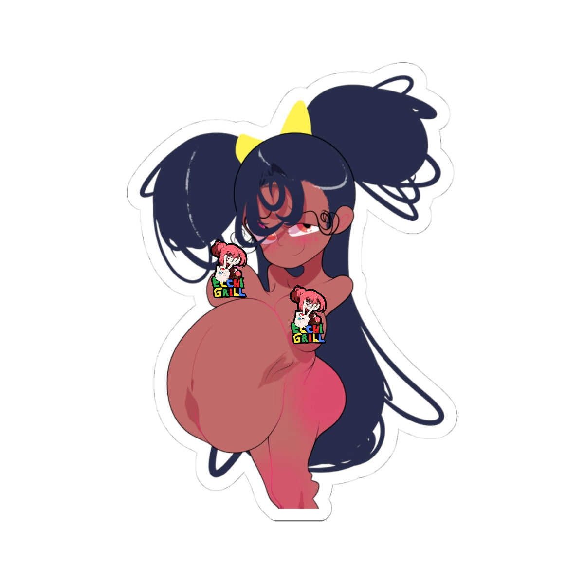 Playful Anime Pinup Kiss-Cut Sticker