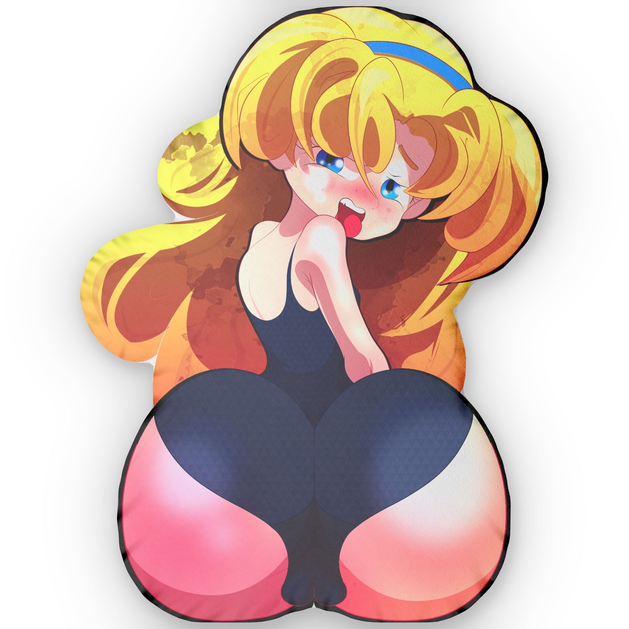 Blonde Hentai Waifu Ahegao Booty Pillow – Thick Ass Twerk & Orgasm Face Dakimakura - NSFW Pillow