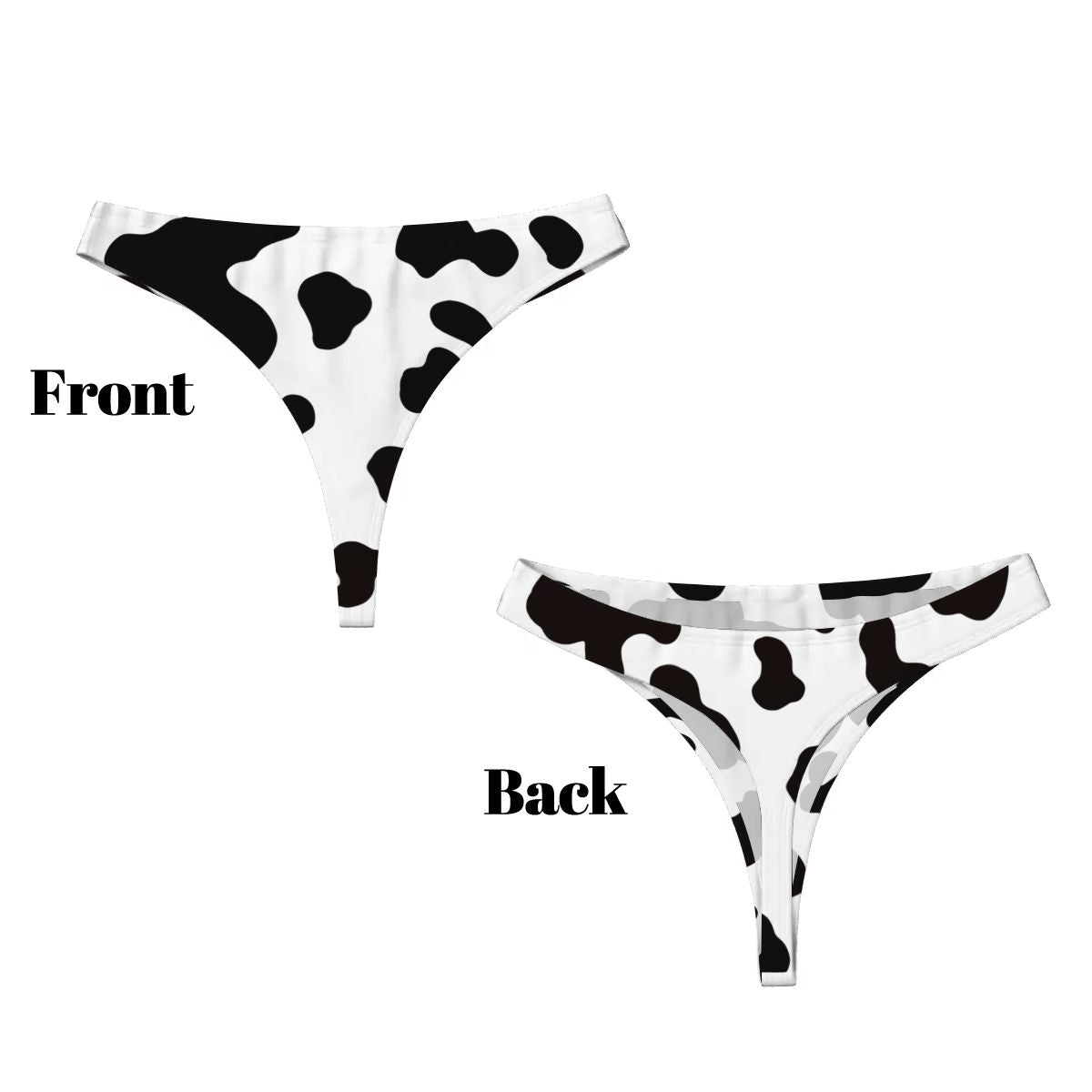 Thongs Cow Print Black