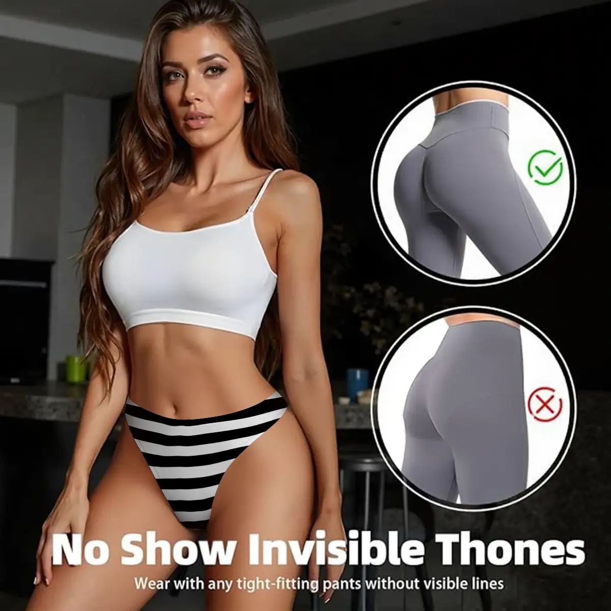 Femboy Thongs Black/White