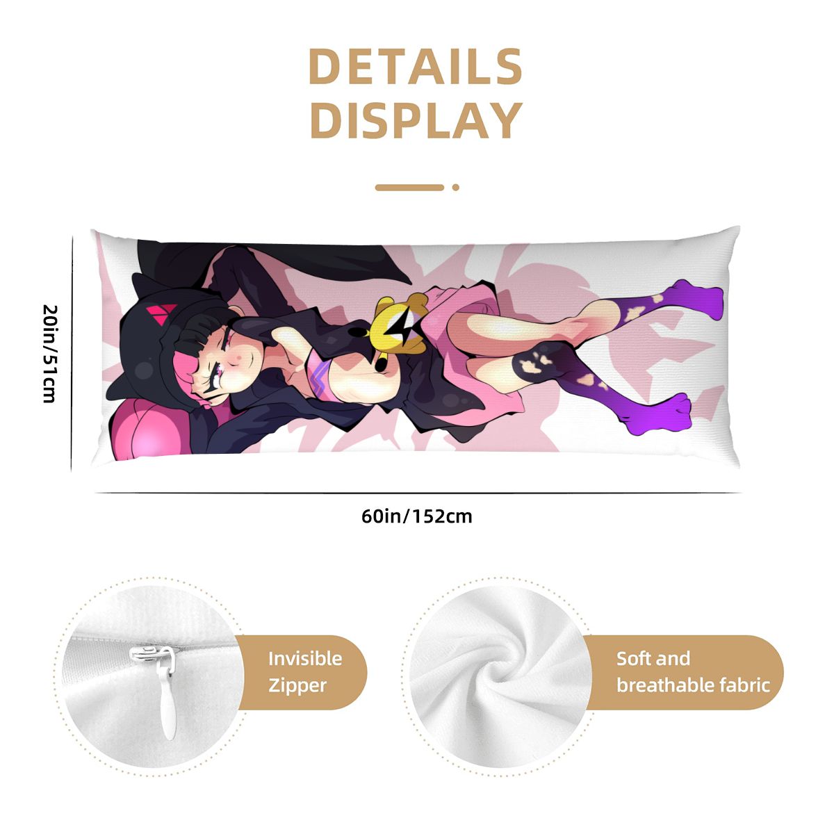 Body Pillow Cover 20" x 54" Hentai Bunny Slut NSFW