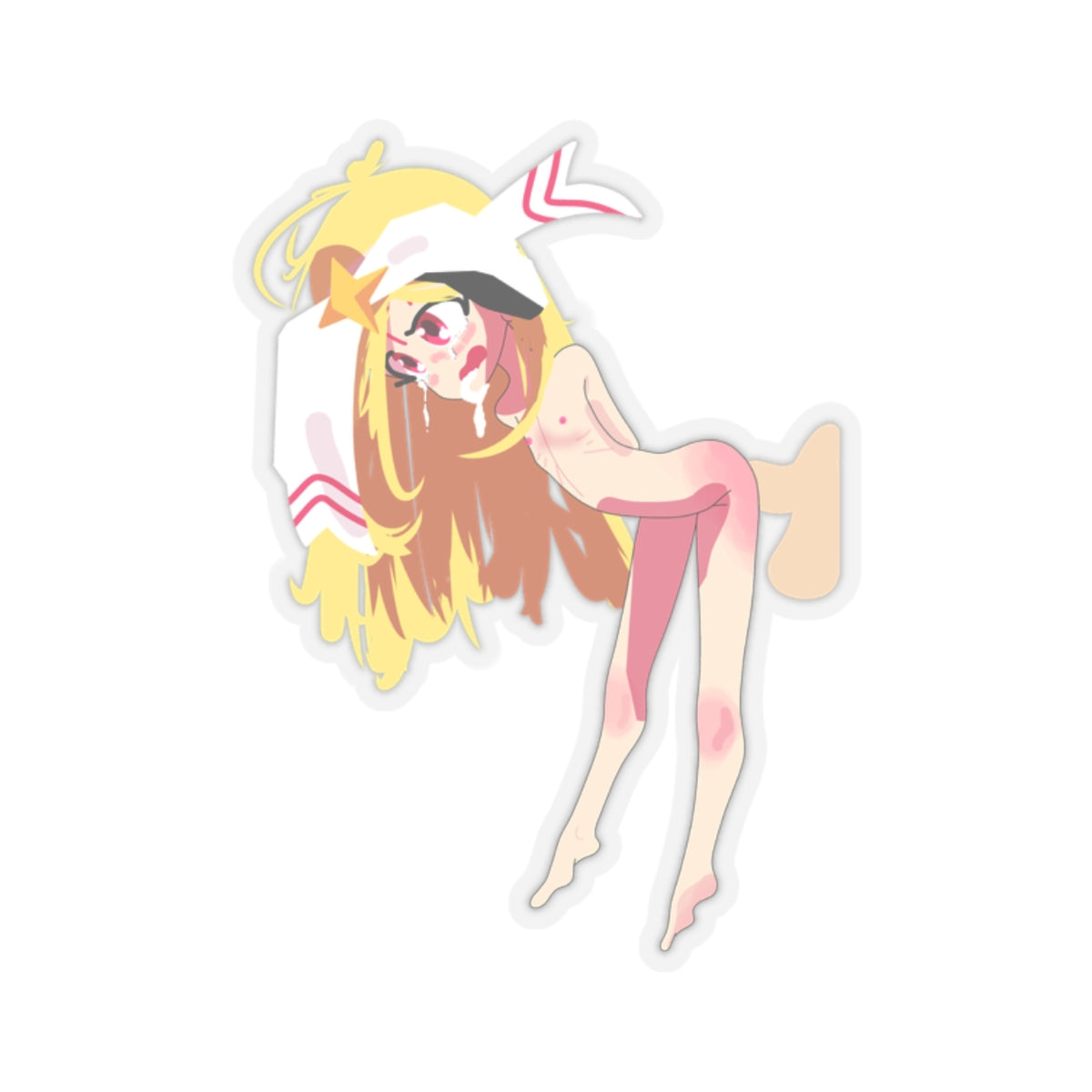Blond Anime Girl Riding D Stickers