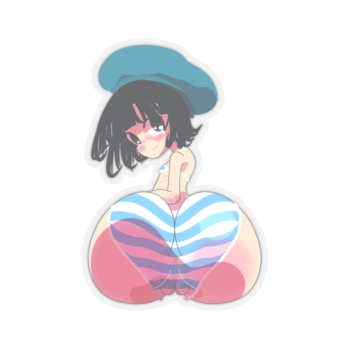Cute Anime Booty Shimapan BlueGirl Sticker
