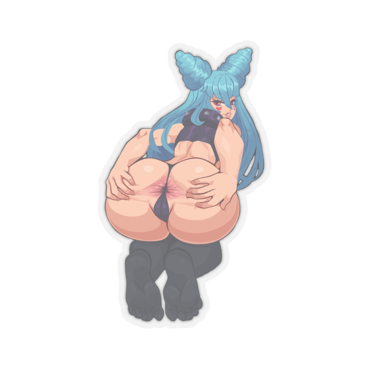 Blue-Haired Big Butt Anime Character Sticker