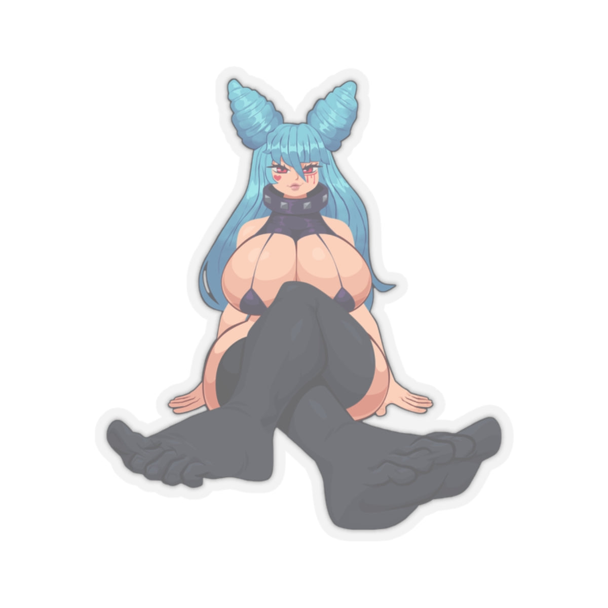 Blue-Haired Anime Oppai Goth