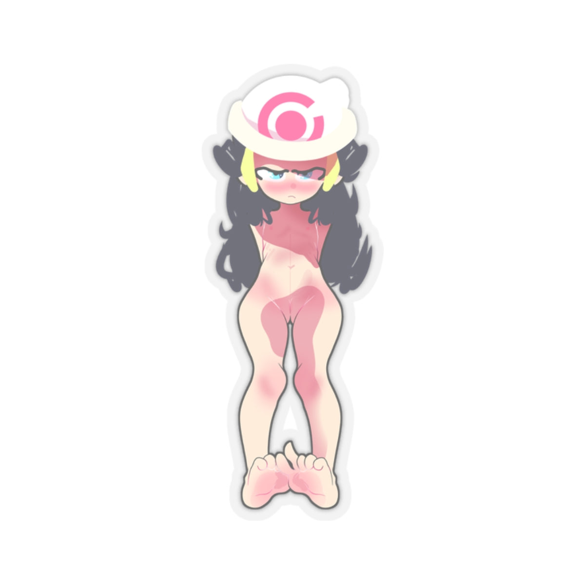 Blushing Anime Girl Feet Sticker