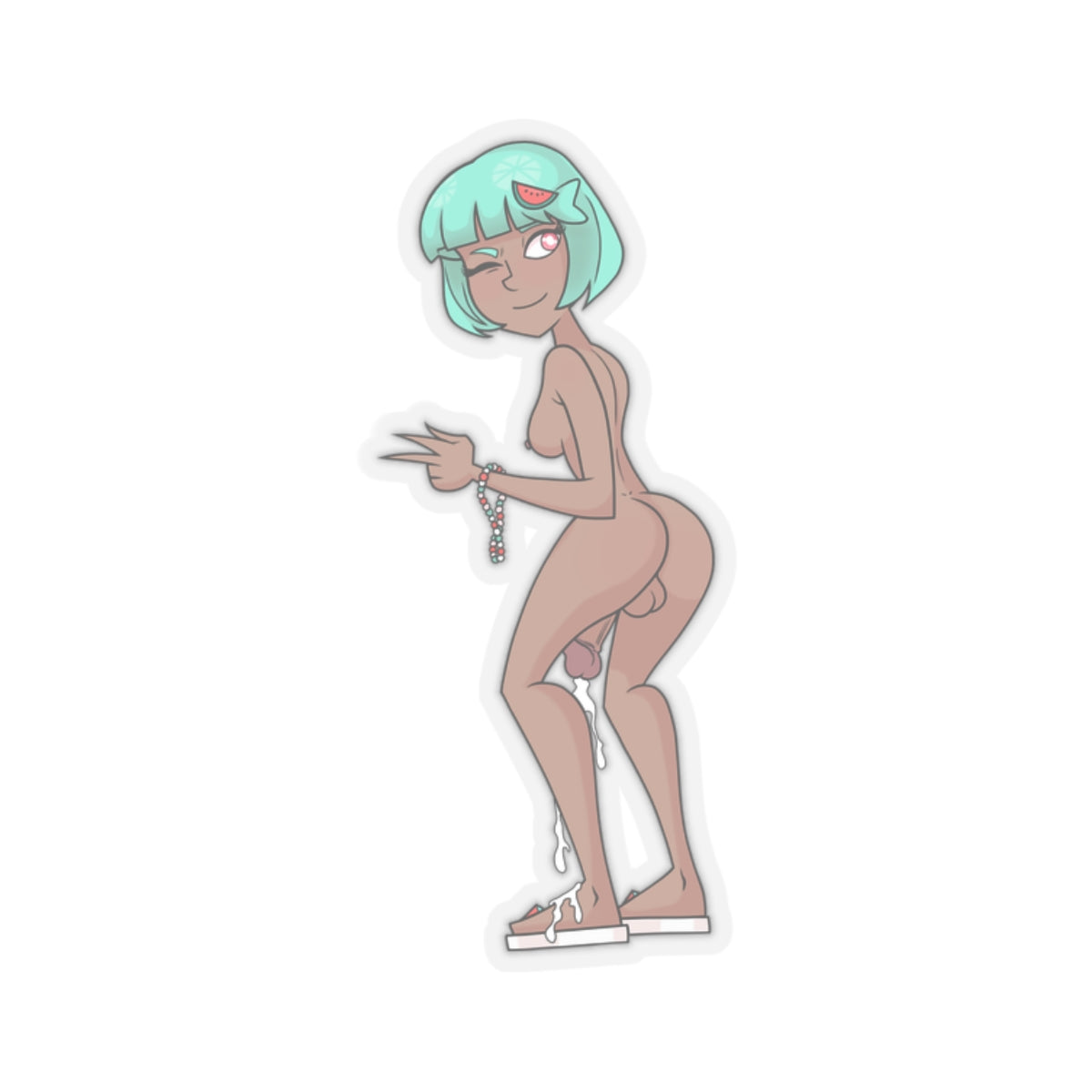 Anime Black Girl Futanari Sticker Cute Butt