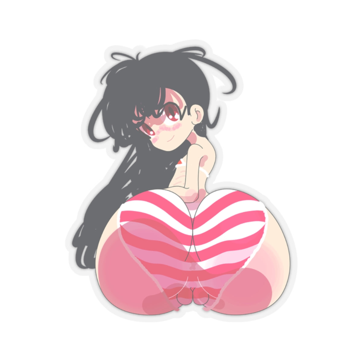 Striped Heart Bikini Girl Sticker