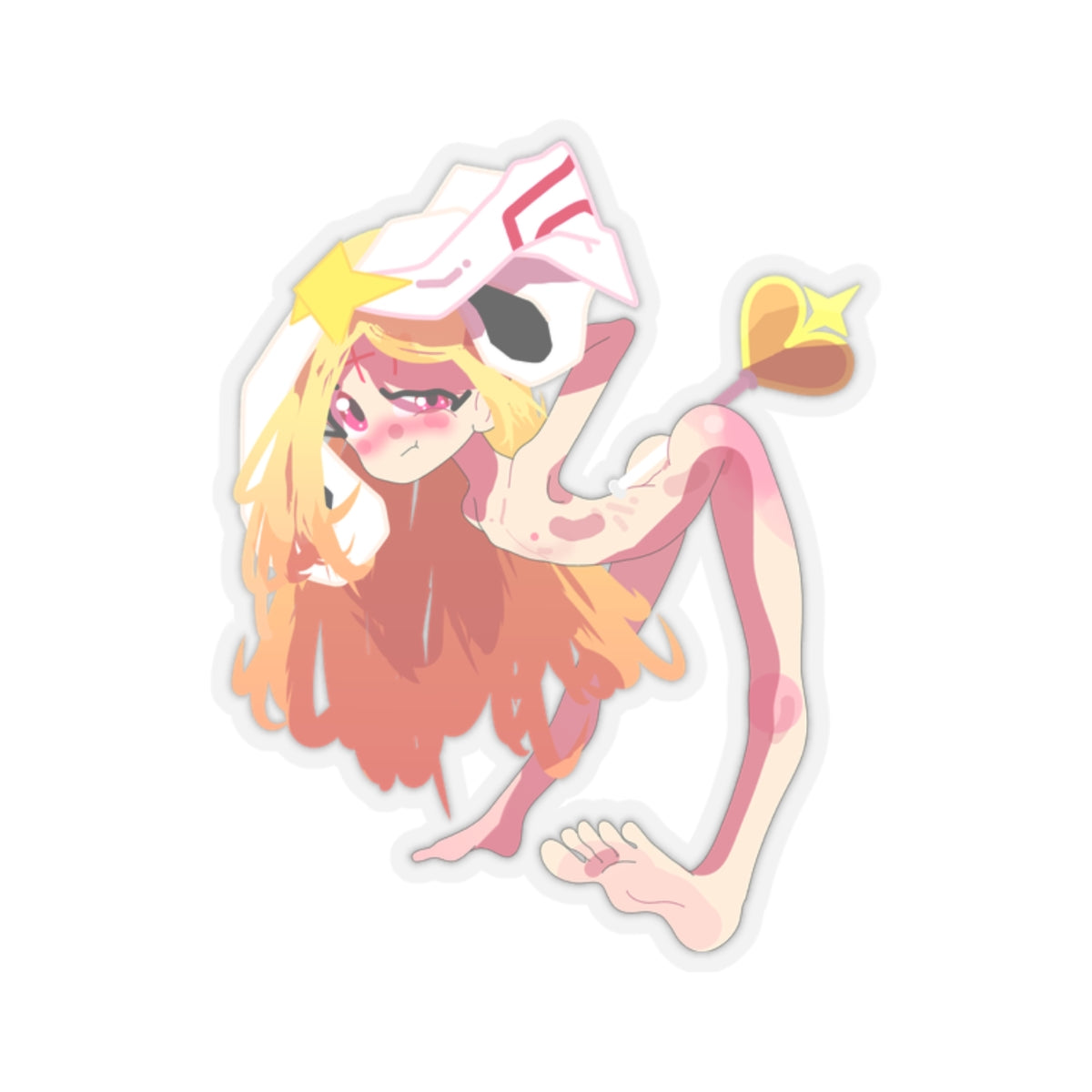 Cute Evil Magic Girl Sulfur Wand Sticker