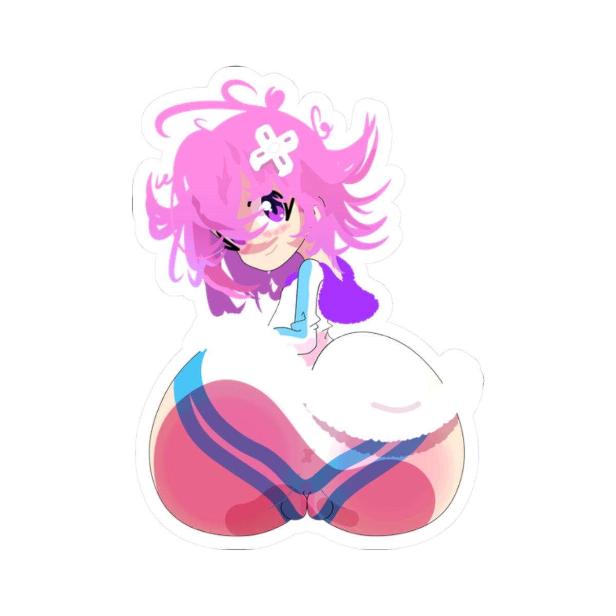 Cute Pink Anime Girl Butt Sticker Laptop Decal