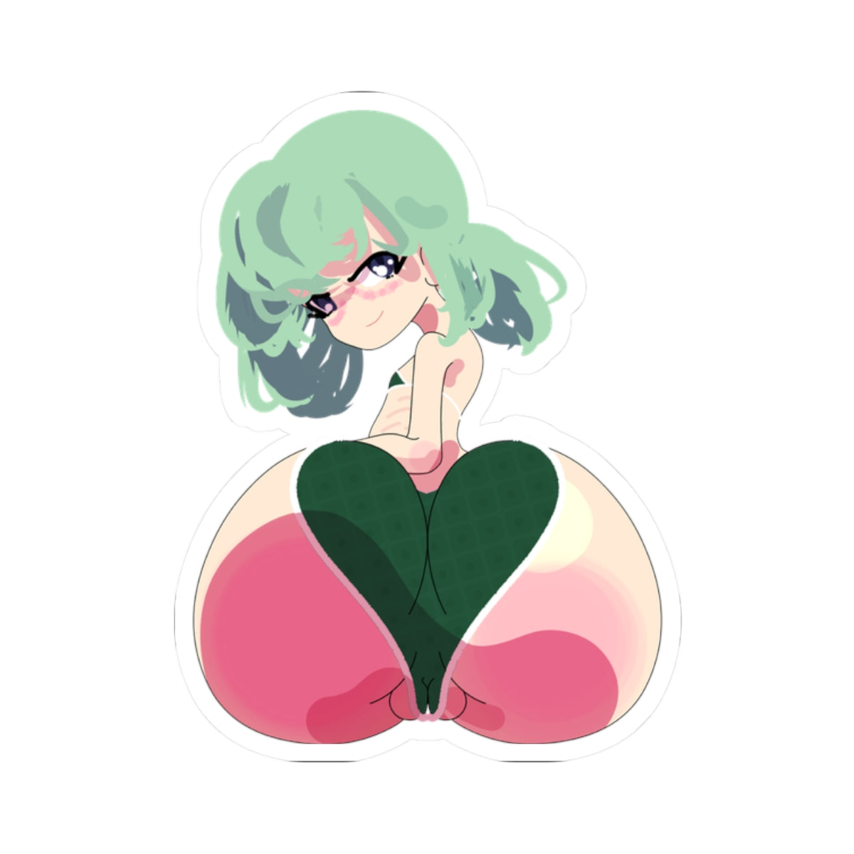 Cute Anime Girl Heart-Butt Sticker