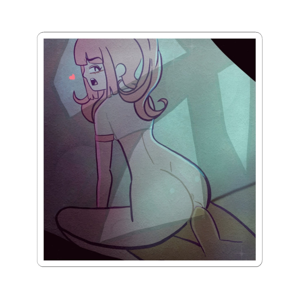 Pastel Pinup Girl With Futa Sticker