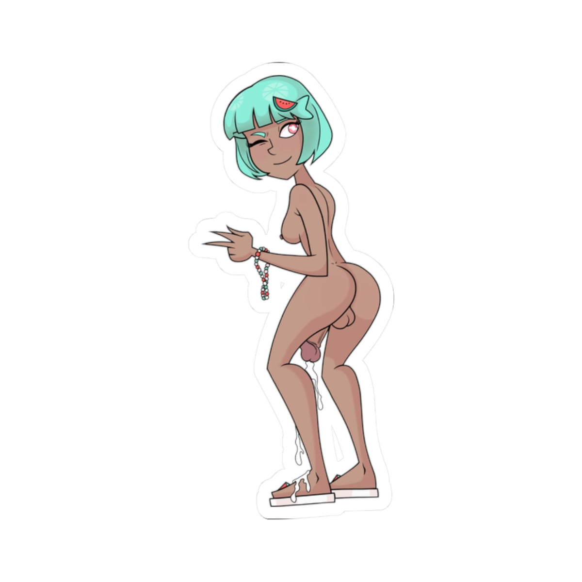 Anime Black Girl Futanari Sticker Cute Butt