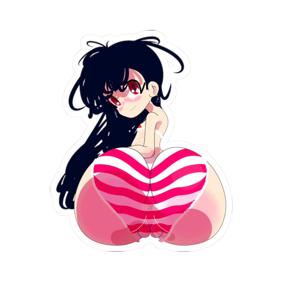 Striped Heart Bikini Girl Sticker