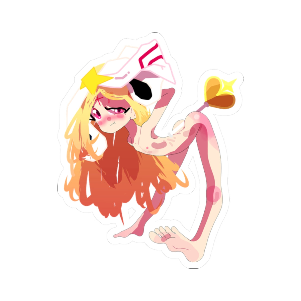 Cute Evil Magic Girl Sulfur Wand Sticker