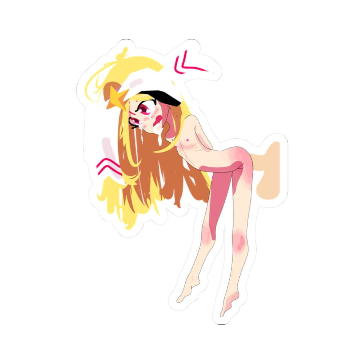 Blond Anime Girl Riding D Stickers