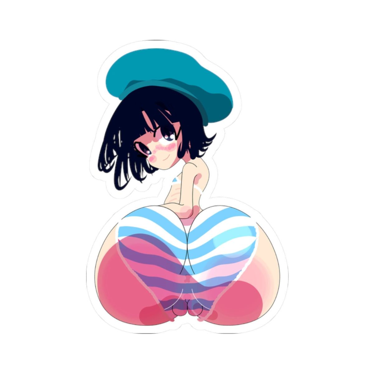 Cute Anime Booty Shimapan BlueGirl Sticker