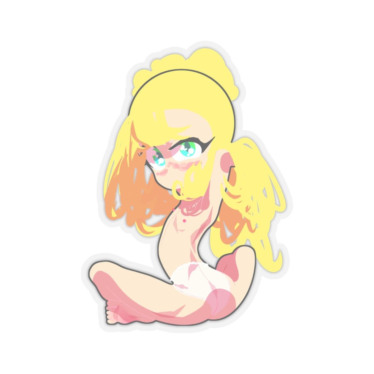 Cute Blonde Pin-Up Character Kiss-Cut Sticker