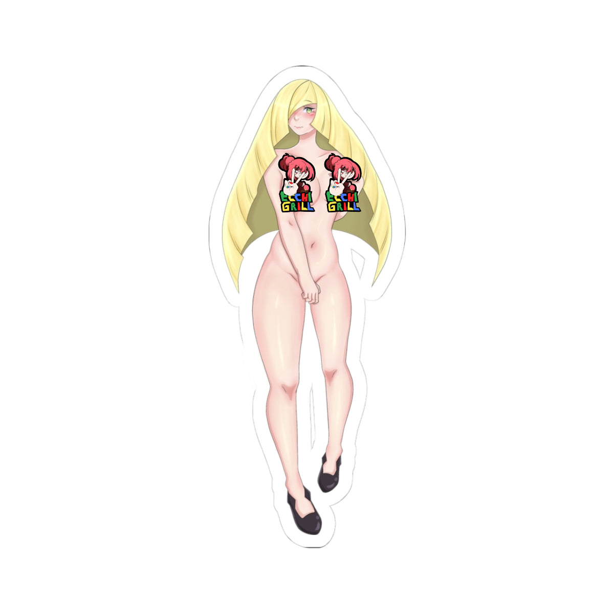 Nude Blonde Anime Girl Kiss-Cut Sticker