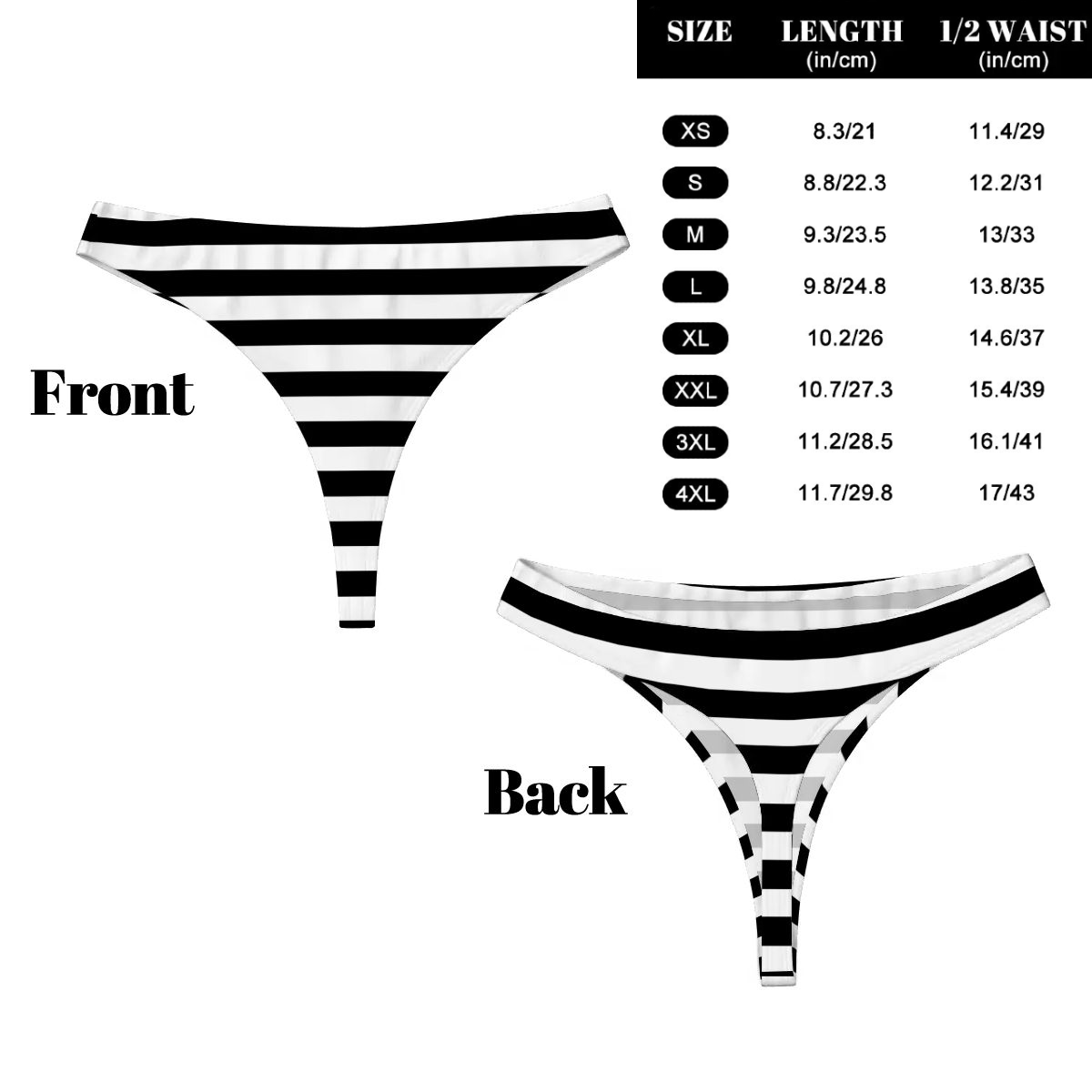 Femboy Thongs Black/White