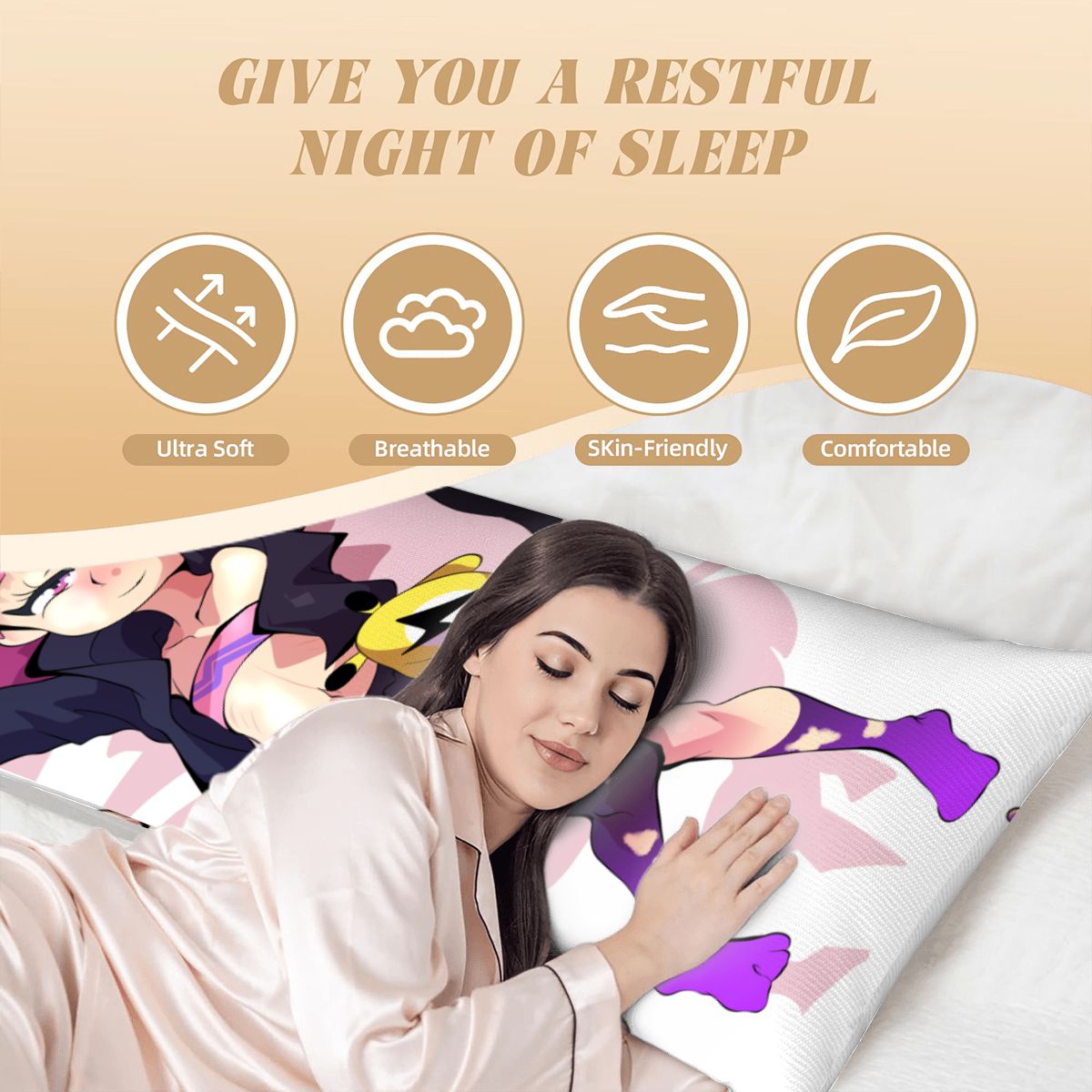 Body Pillow Cover 20" x 54" Hentai Bunny Slut NSFW