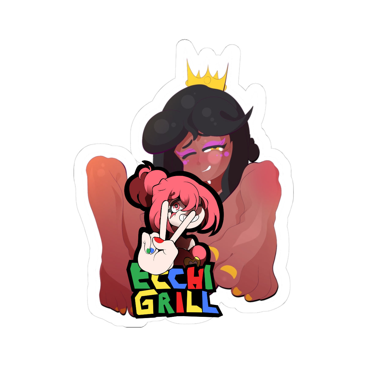 Dark Skinned Futanari Hentai Sticker Nude Small Tits Hard Cock Self Handjob Sexy Pose Anime Porn Art